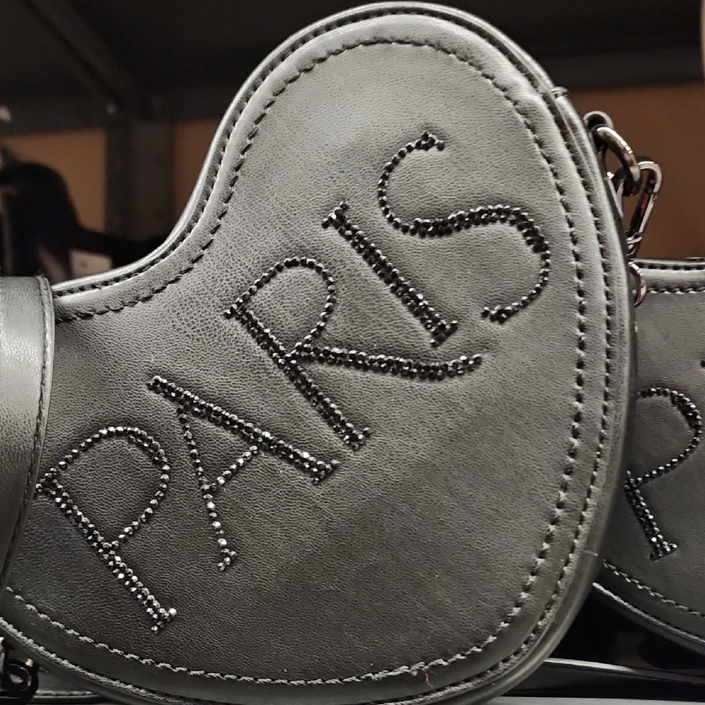 Heart-Shaped Black Bag